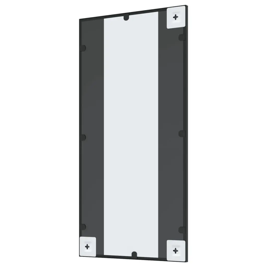 Rectangle Wall Mirror Iron Frame 40x80cm Black Vertical Horizontal Mounting