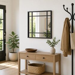 30x30 cm Square Wall Mirror in Black - Specifications