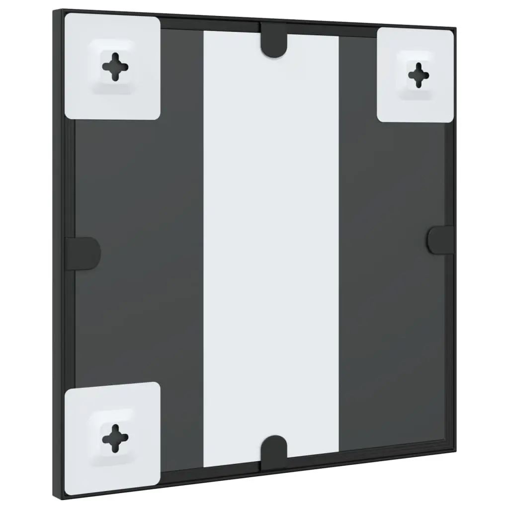 30x30 cm Square Wall Mirror in Black
