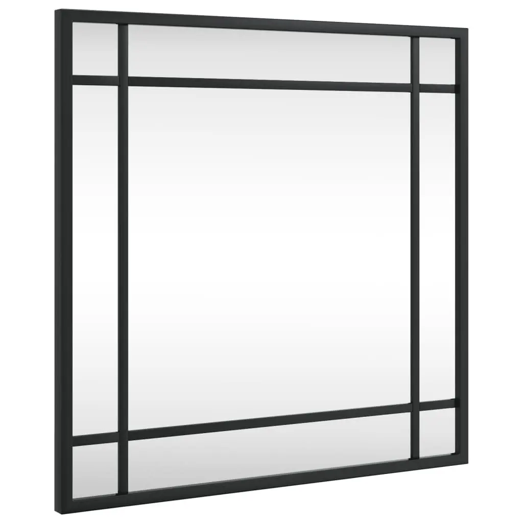 40x40 cm Black Wall Mirror with Iron Frame