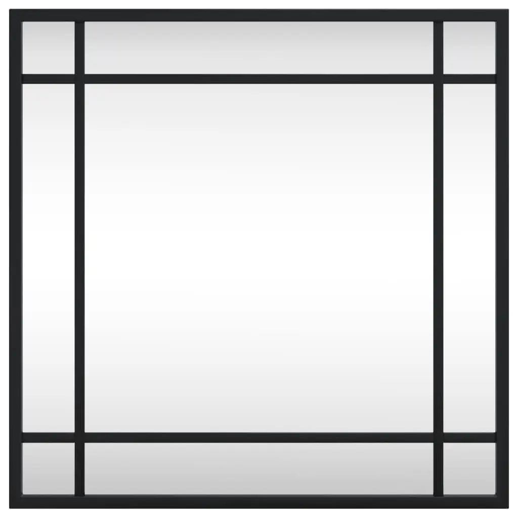 40x40 cm Black Wall Mirror with Iron Frame