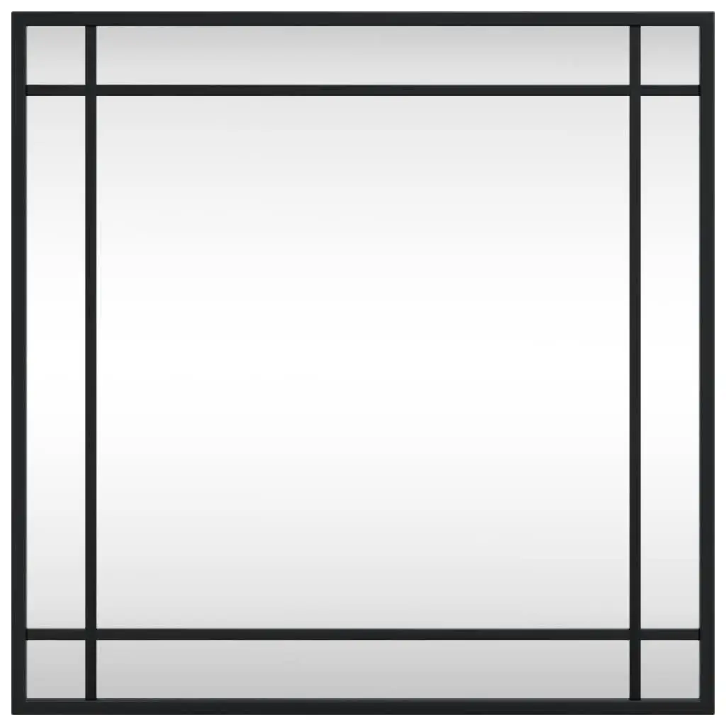 50x50 cm Black Square Wall Mirror with Iron Frame
