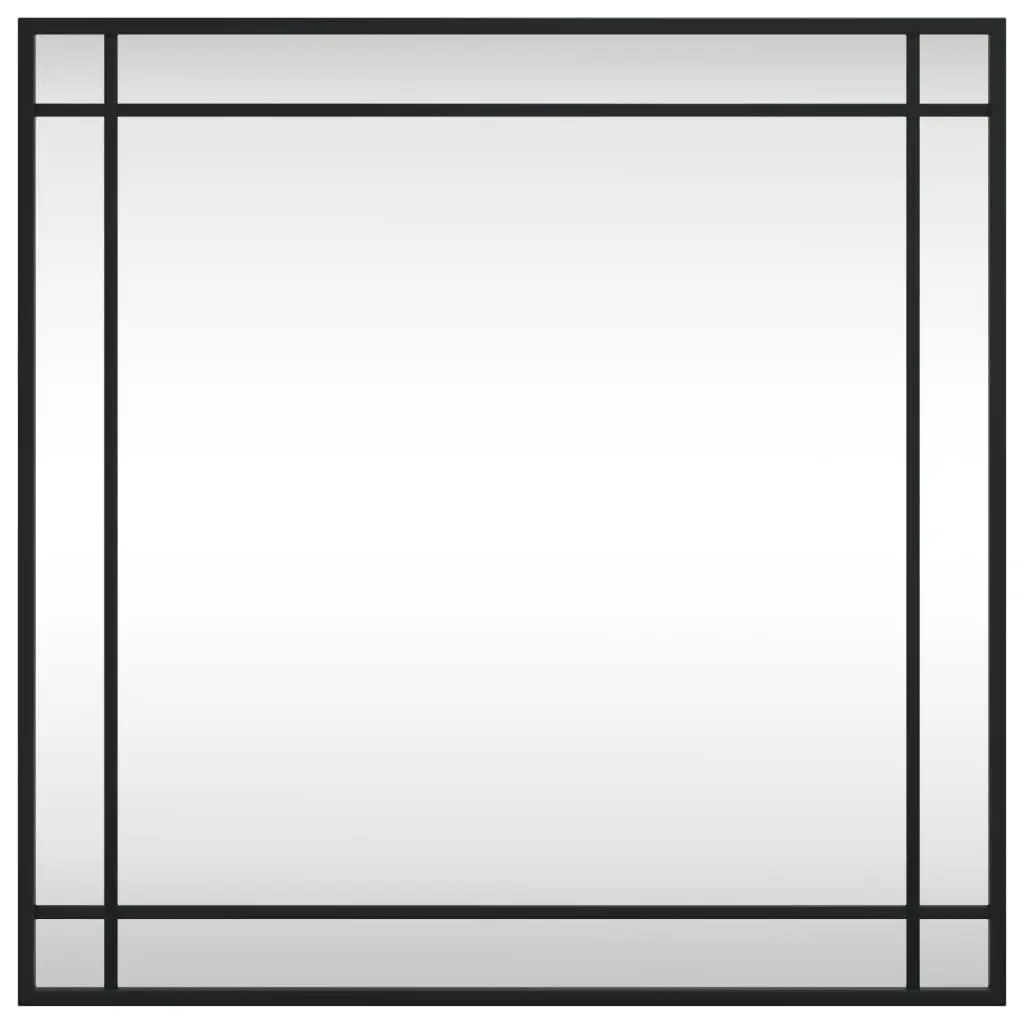 Wall Mirror Minimalist Bedroom Hallway Living Room Bathroom 60x60cm Black Glass Iron Frame