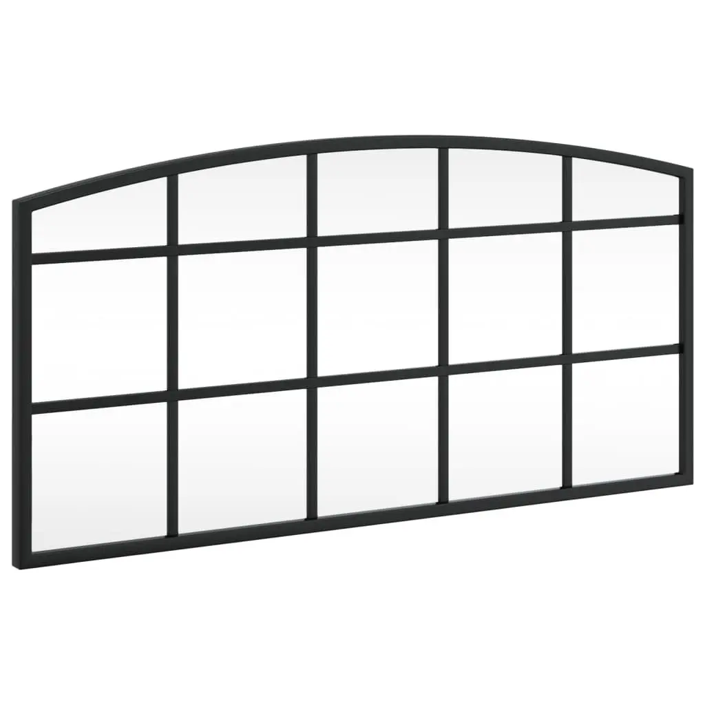 Wall Mirror Black Arch 60x30 cm Iron Frame Glass Minimalist Home Decor Bedroom