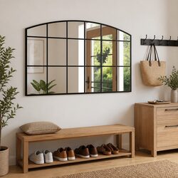 Wall Mirror Specifications: Black Arch Iron Frame 100x60 cm