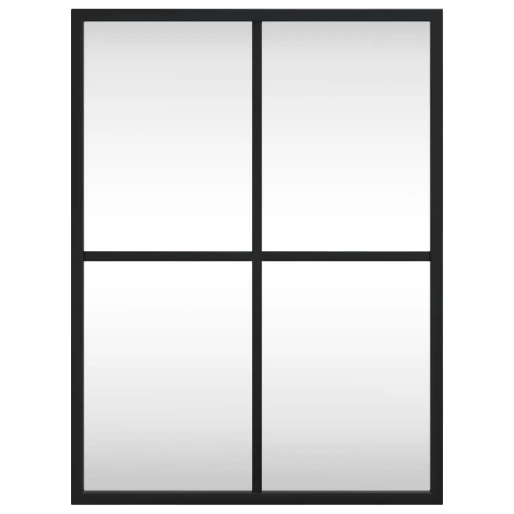 30x40 cm Black Rectangle Wall Mirror with Glass Face