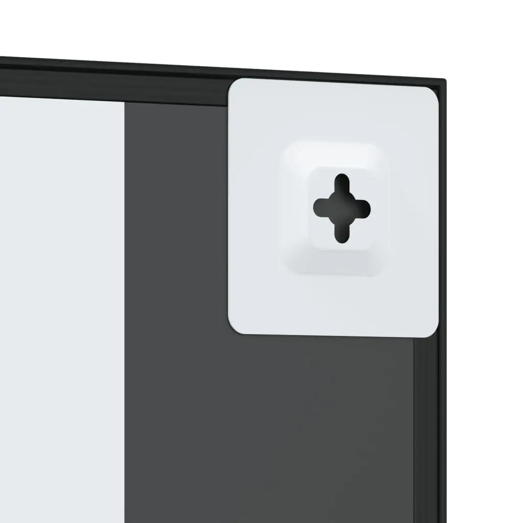 30x40 cm Black Rectangle Wall Mirror with Glass Face