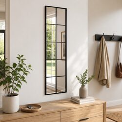 Wall Mirror Rectangle Black 30x100 cm Vertical Horizontal Mount Home Decor