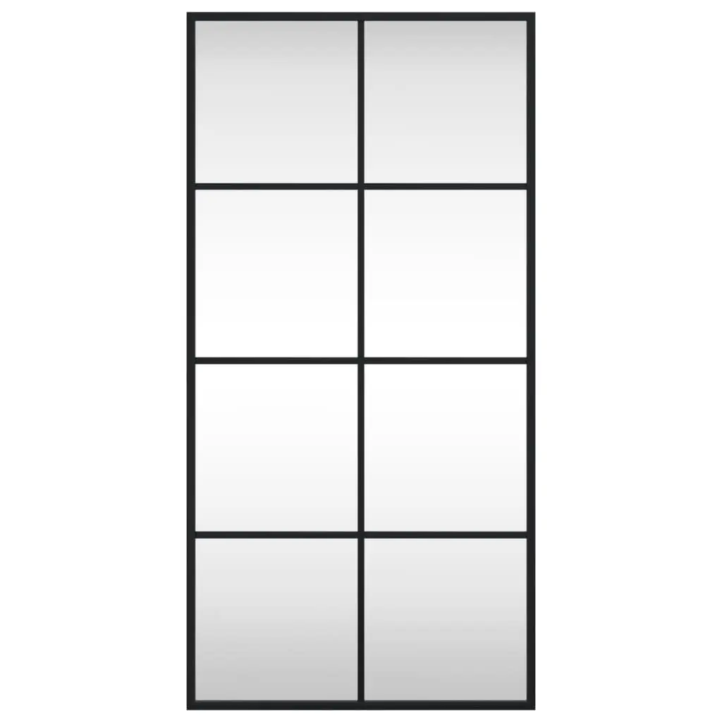 Wall Mirror Black 40x80 cm Minimalist Iron Frame Glass Decor Hanging