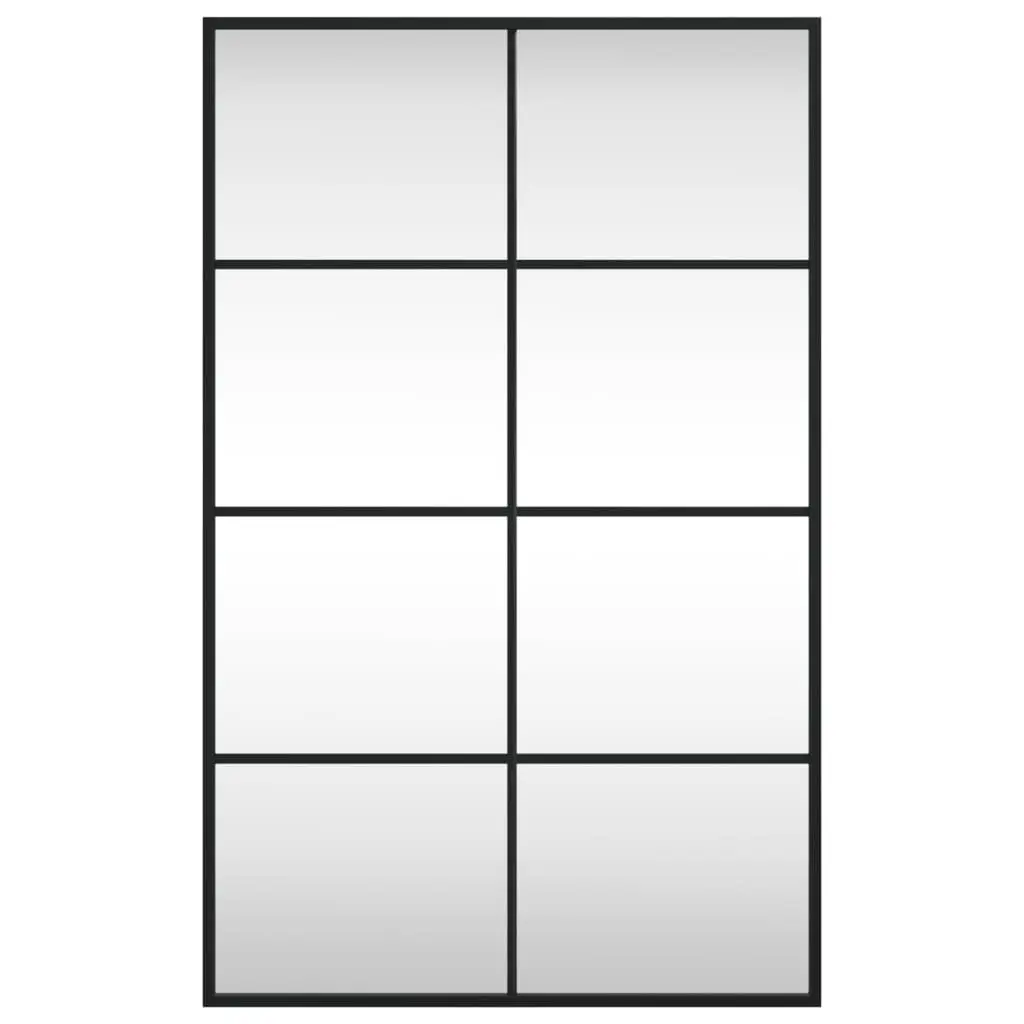 Wall Mirror Black 50x80 cm Iron Frame Minimalist Home Decor