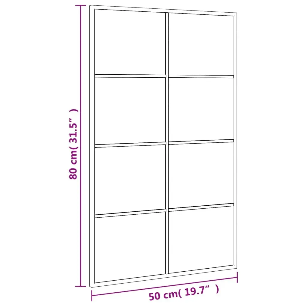 Wall Mirror Black 50x80 cm Iron Frame Minimalist Home Decor