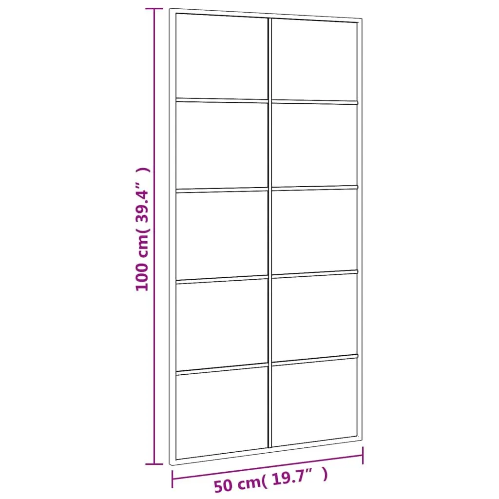 50x100 cm Black Wall Mirror with Durable Iron Frame
