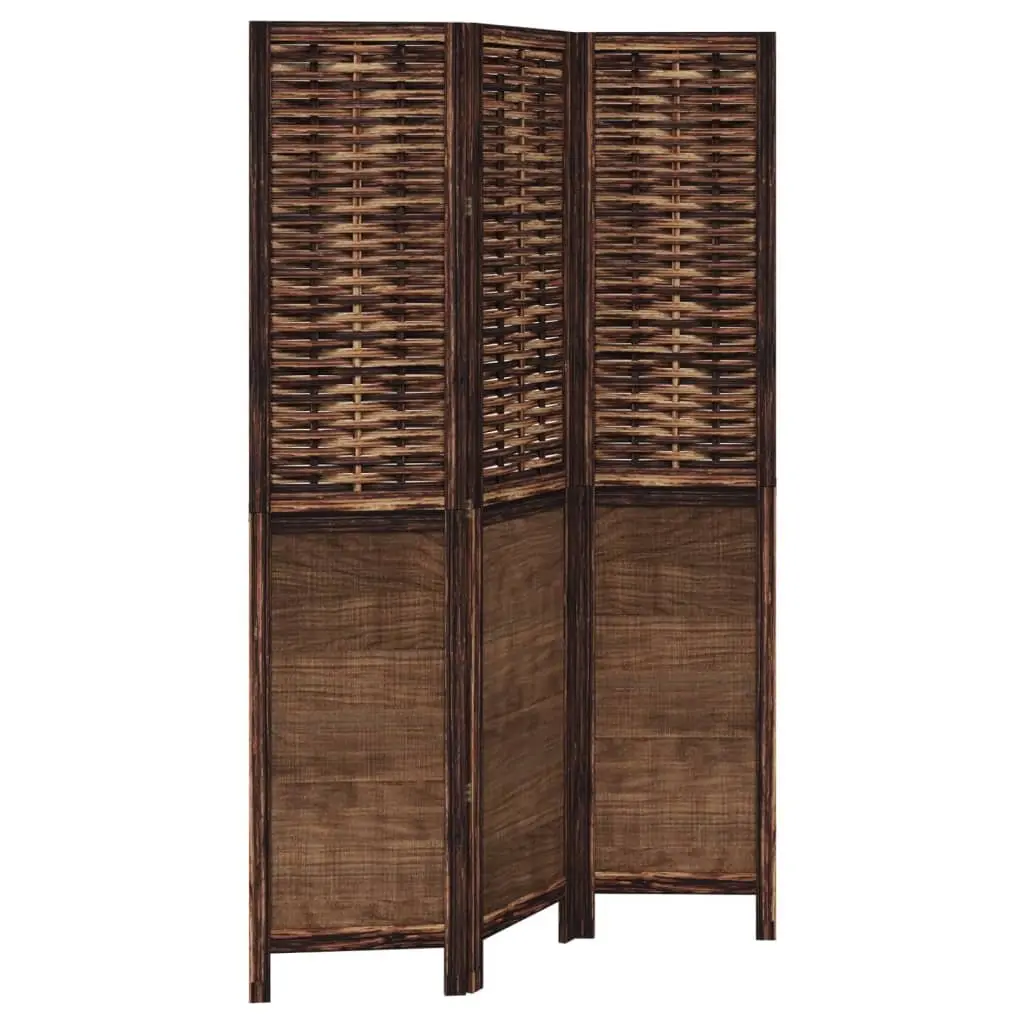 Room Divider 3 Panels Dark Brown Folding Privacy Screen Indoor Partition