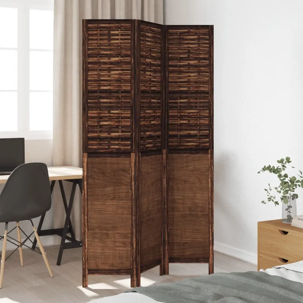 Room Divider 3 Panel Folding Privacy Screen Indoor Decorative Brown