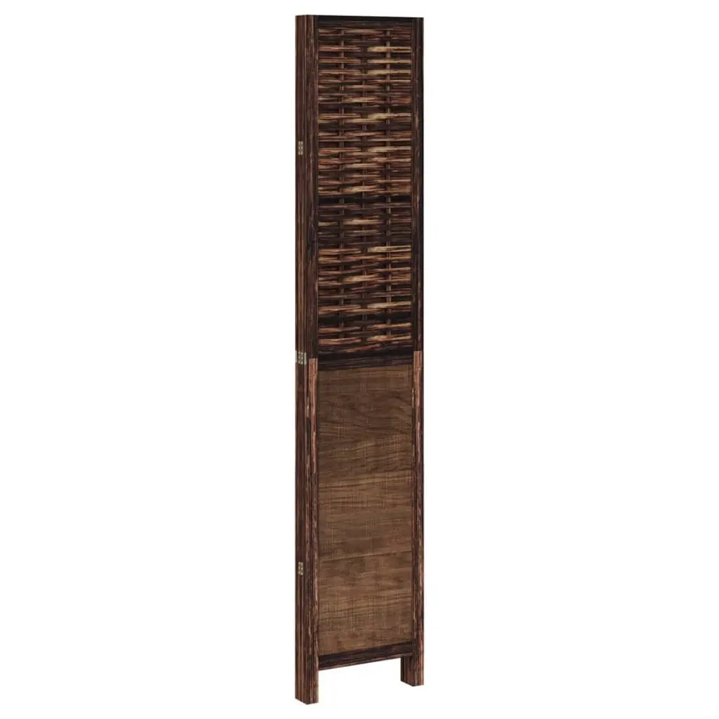 4-Panel Folding Brown Room Divider