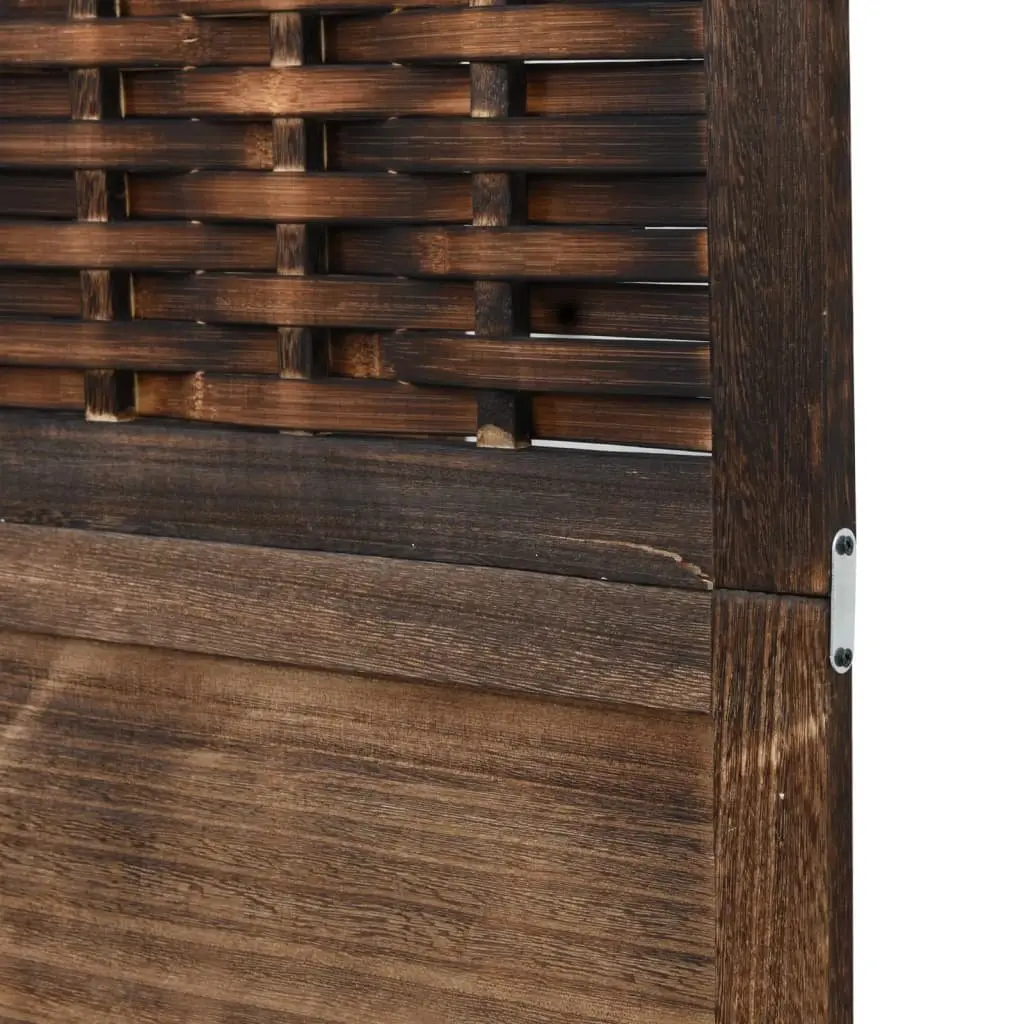 4-Panel Folding Brown Room Divider