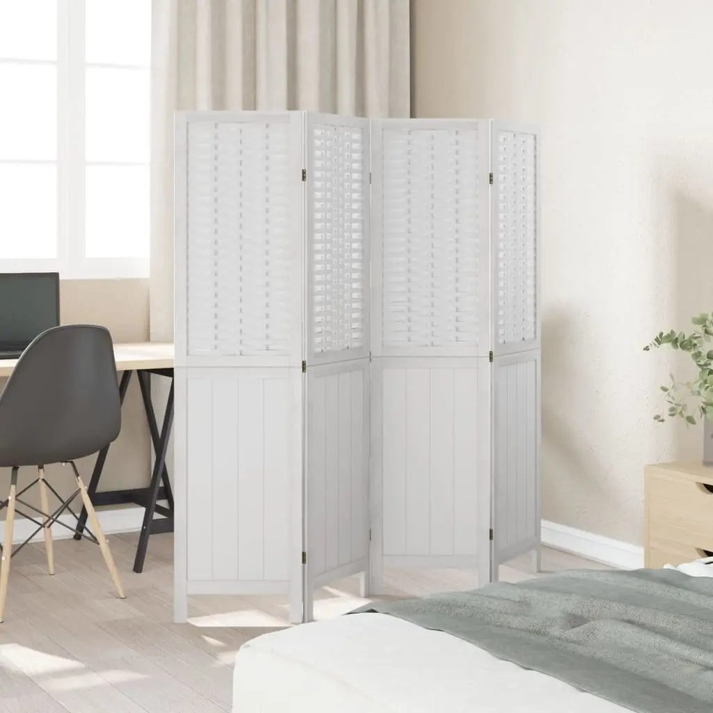 Room Divider Indoor 4 Panels White Folding Screen Privacy Partition