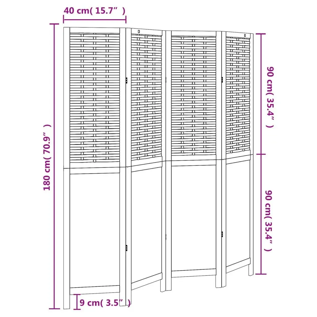 4-Panel Folding Privacy Screen