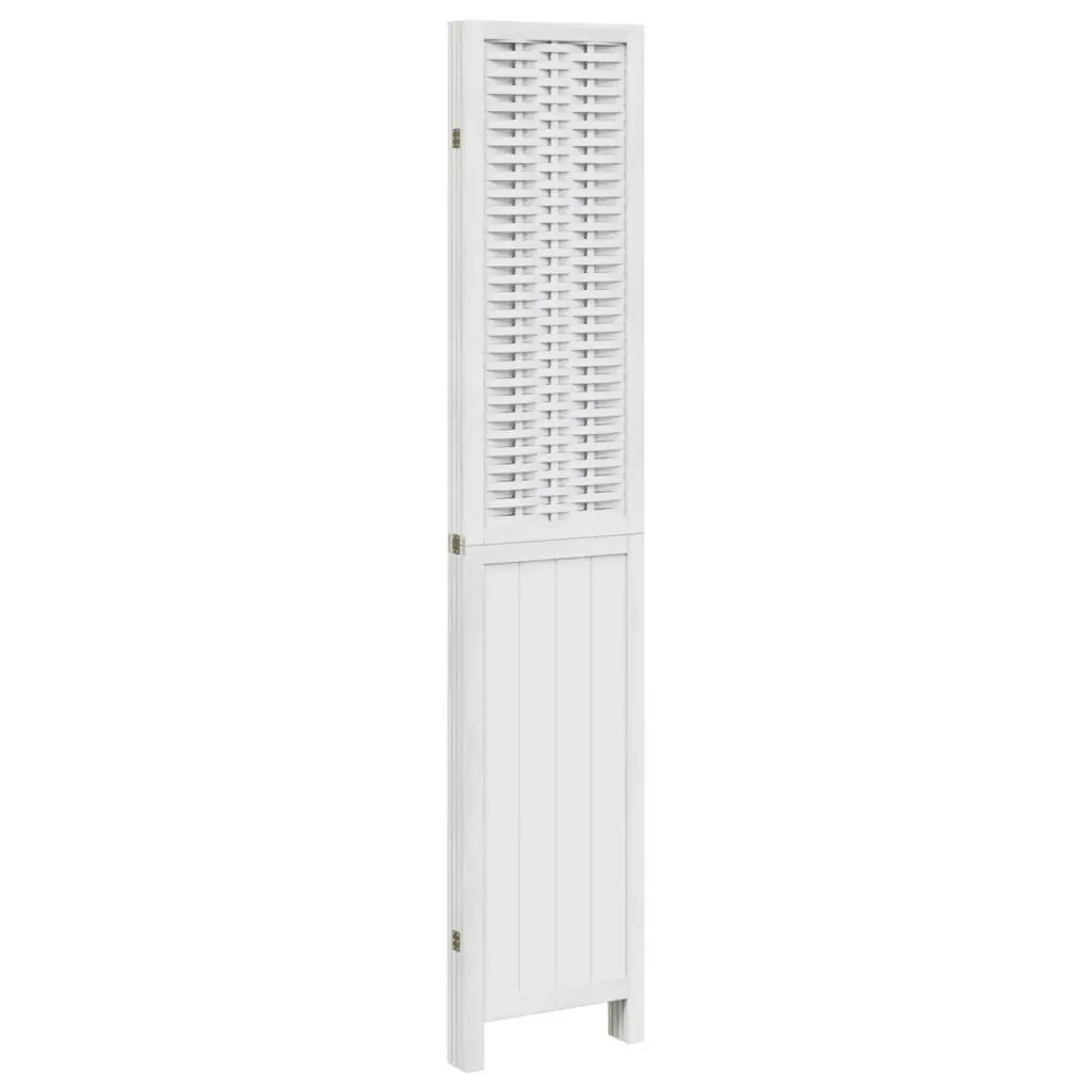 4-Panel White Folding Privacy Screen