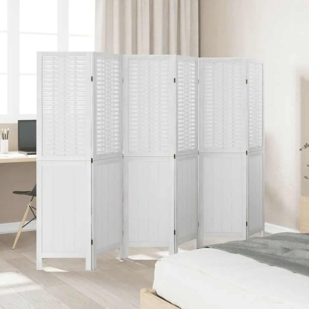 Room Divider Indoor 6 Panels White Folding Privacy Screen