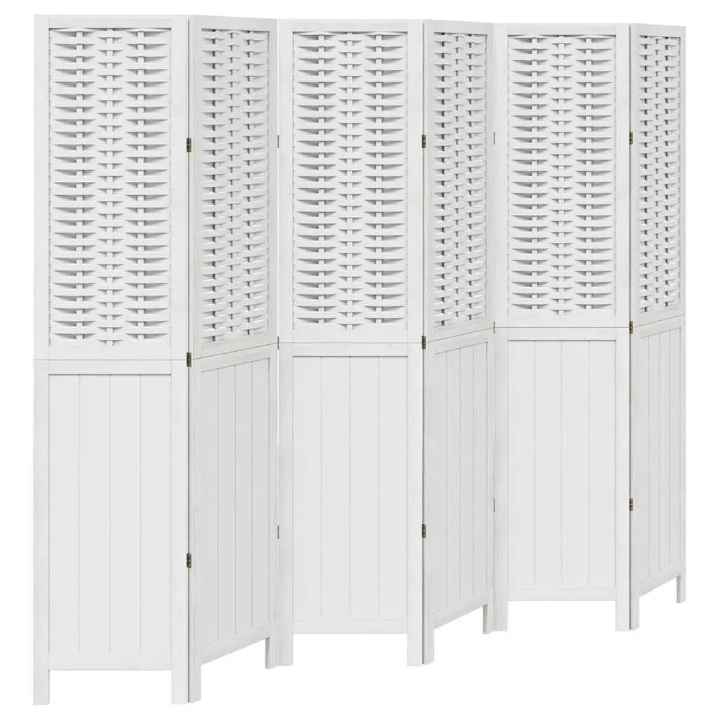Room Divider 6 Panels White Folding Privacy Screen Indoor Partition