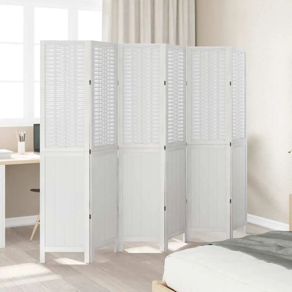 Room Divider 6 Panels White Folding Privacy Screen Indoor Partition