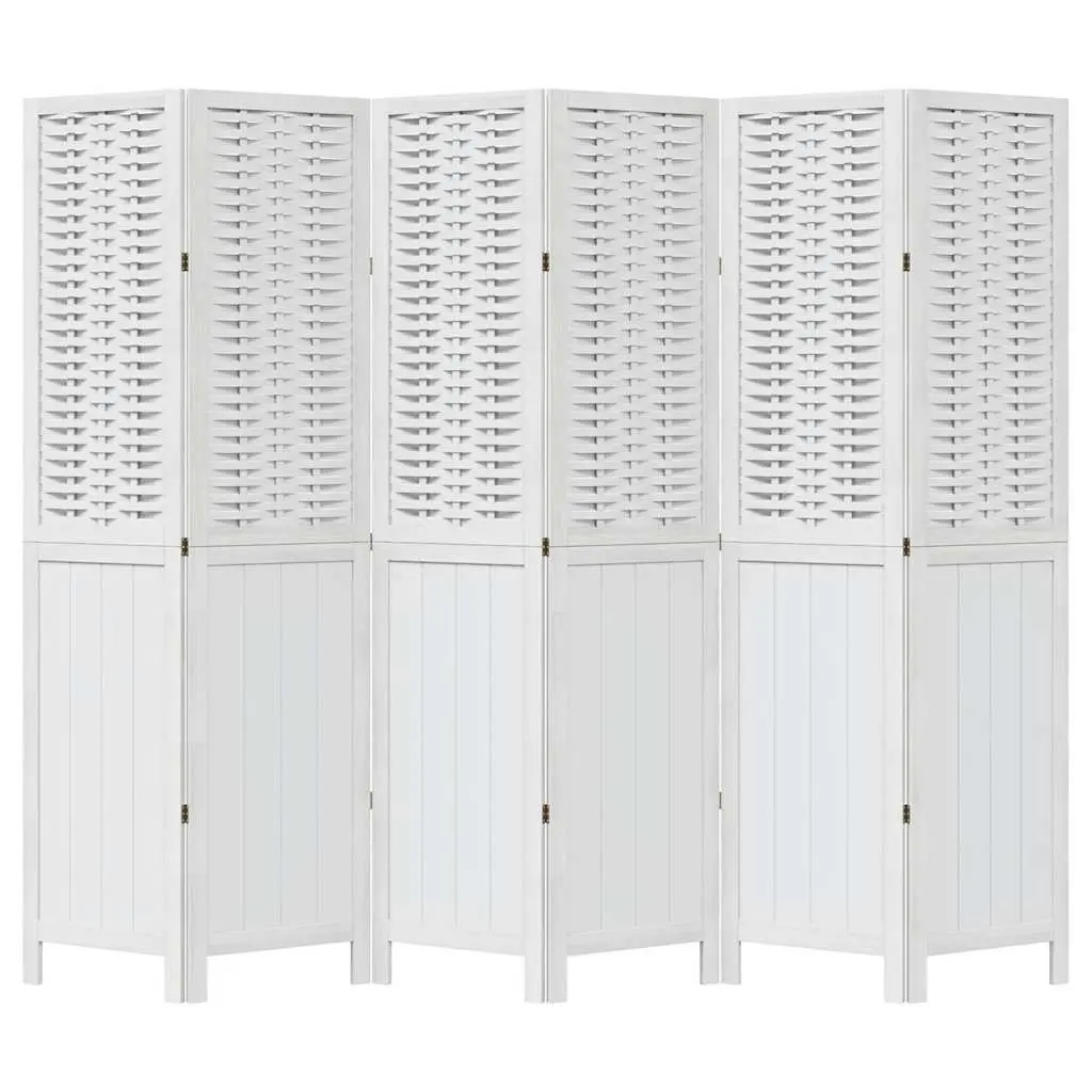 Room Divider 6 Panels White Folding Privacy Screen Indoor Partition