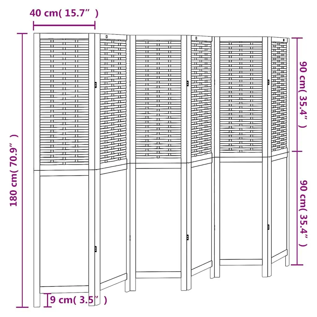 Room Divider 6 Panels White Folding Privacy Screen Indoor Partition