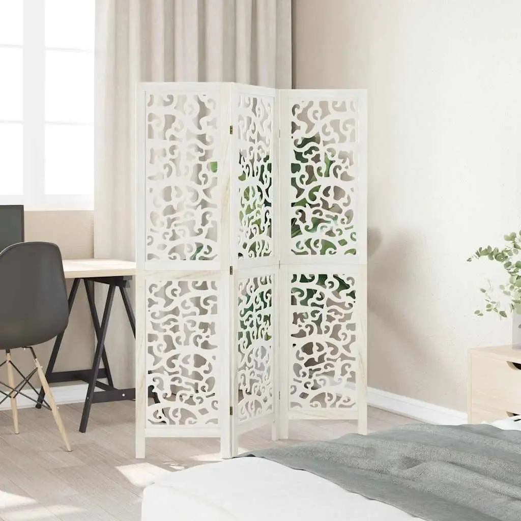 3-Panel Folding White Room Divider