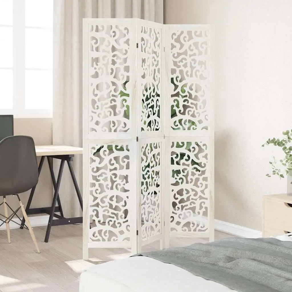 Room Divider 3 Panels White Folding Privacy Screen Partition Indoor Decor