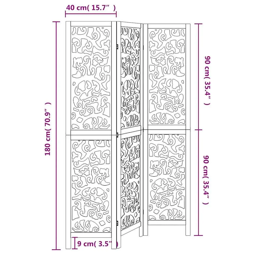 Room Divider 3 Panels White Folding Privacy Screen Partition Indoor Decor