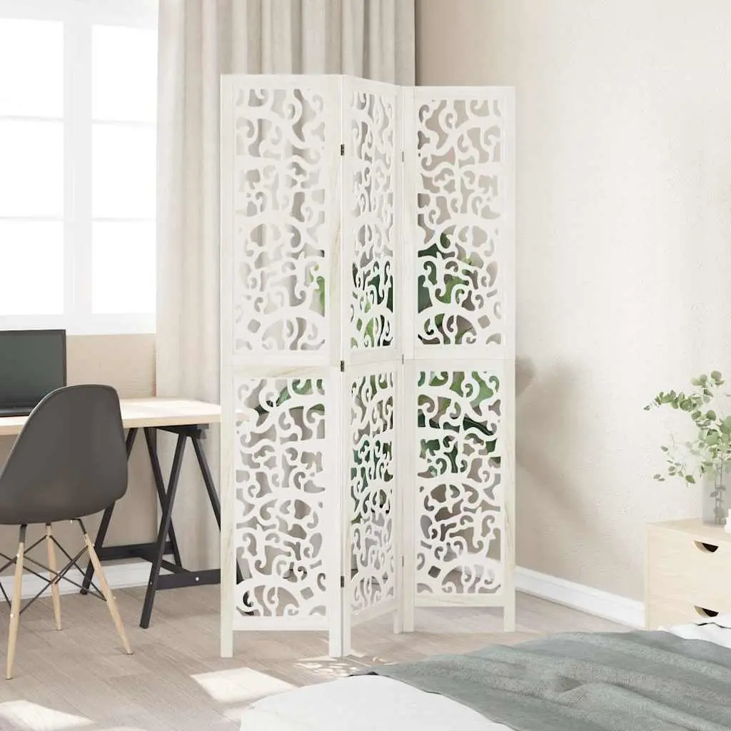 Room Divider 3 Panels White Folding Privacy Screen Partition Indoor Decor