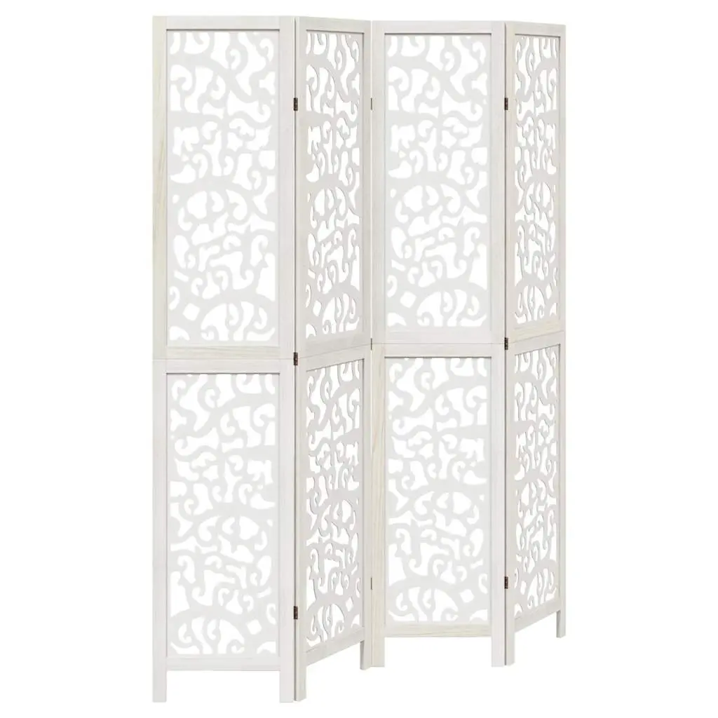 Room Divider 4 Panels White Folding Privacy Screen Partition Indoor Decorative