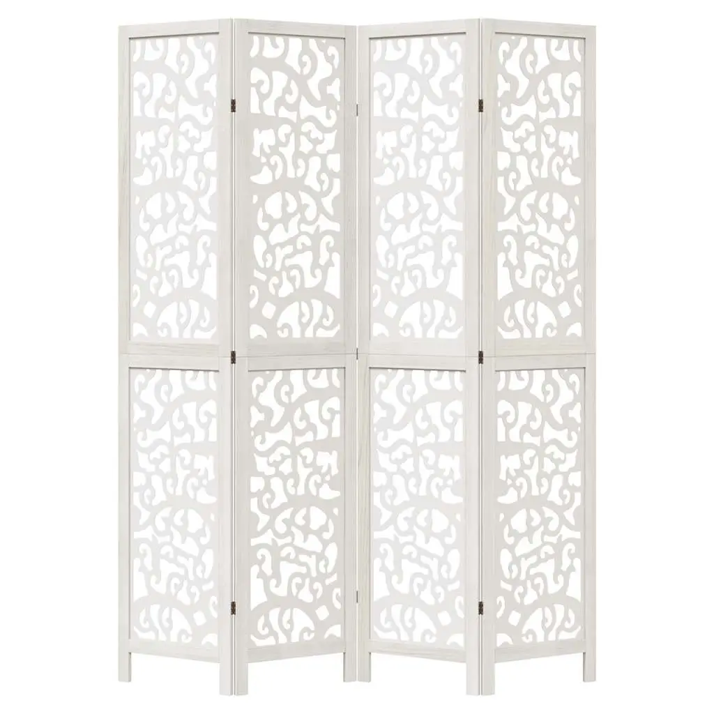 Room Divider 4 Panels White Folding Privacy Screen Partition Indoor Decorative