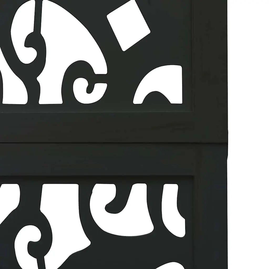 Room Divider 3 Panel Folding Screen Privacy Partition Indoor Decor Black Wood