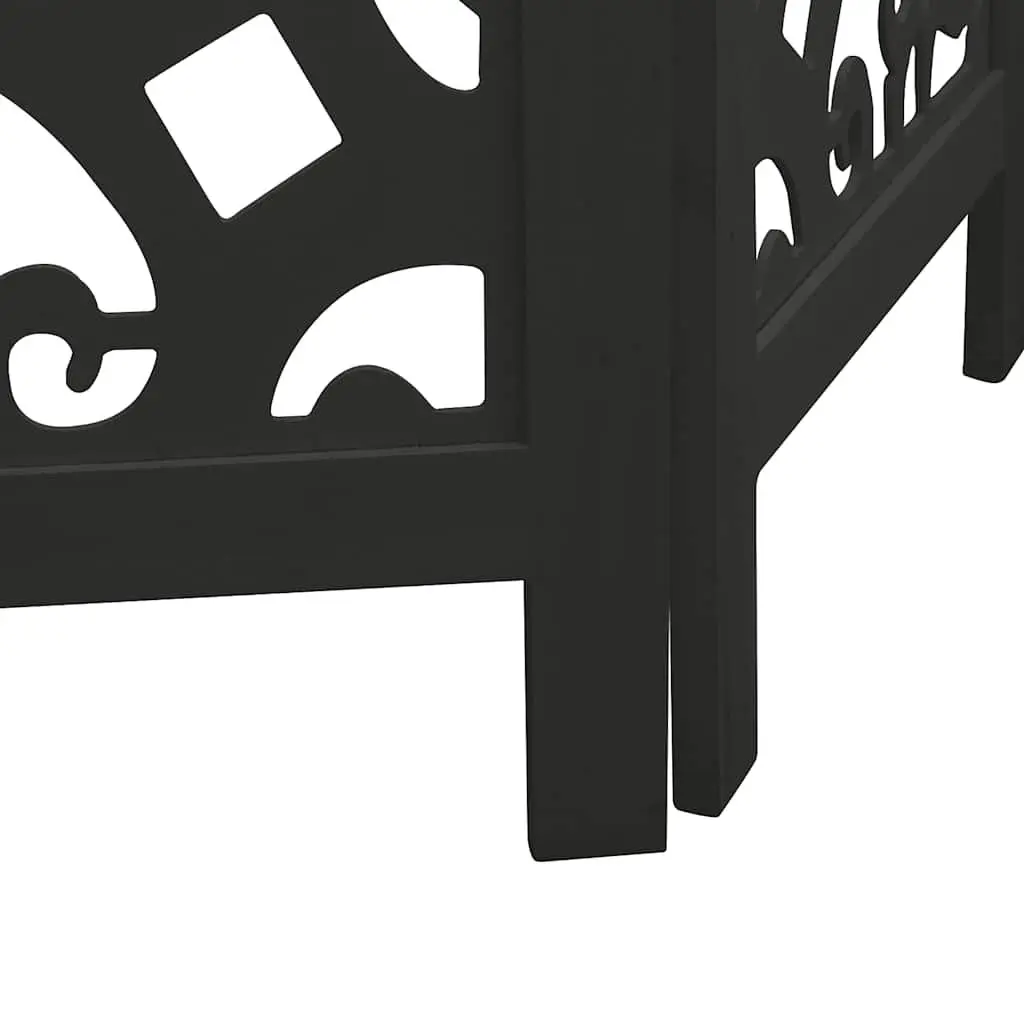 Room Divider 3 Panel Folding Screen Privacy Partition Indoor Decor Black Wood