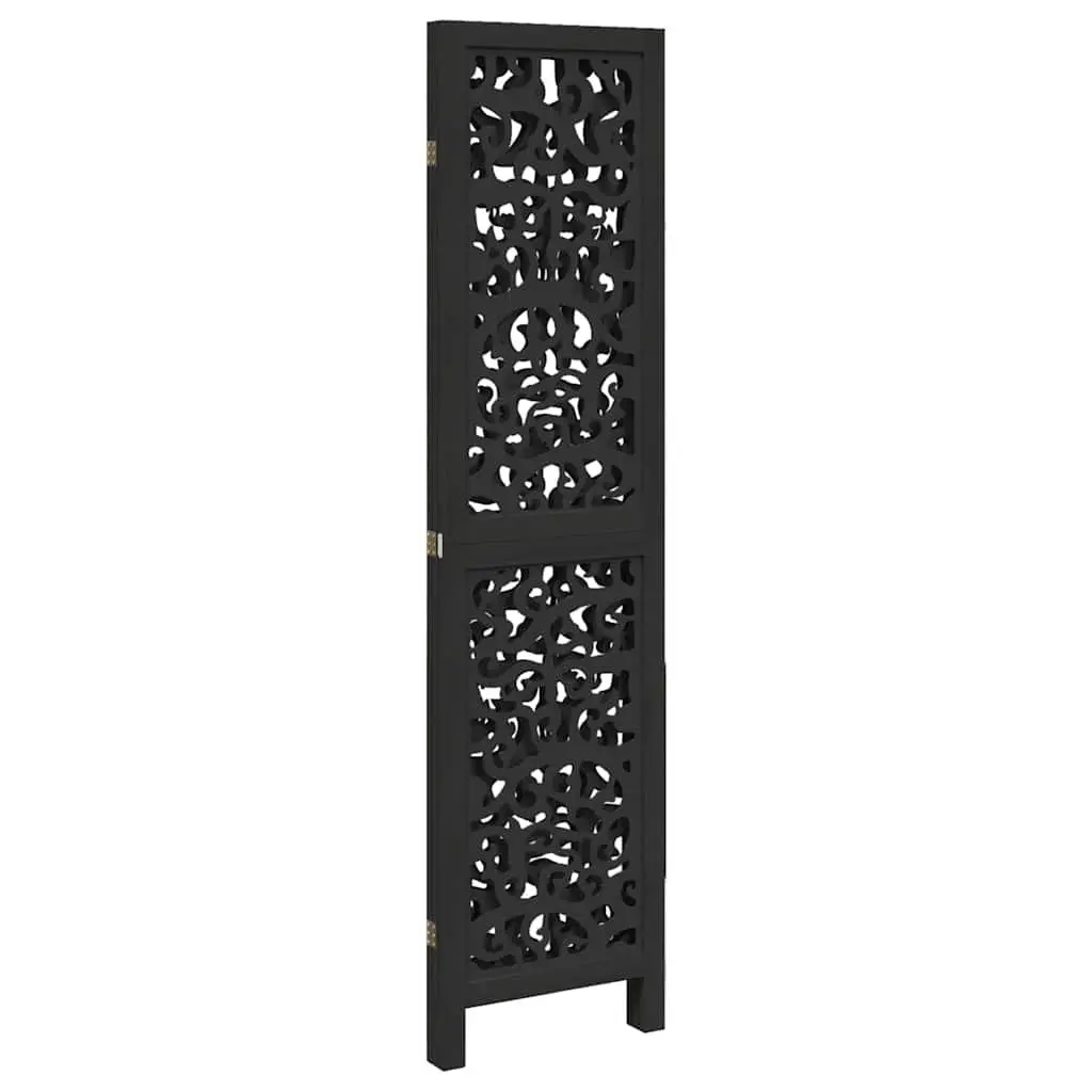 Room Divider 3 Panel Folding Screen Privacy Partition Indoor Decor Black Wood