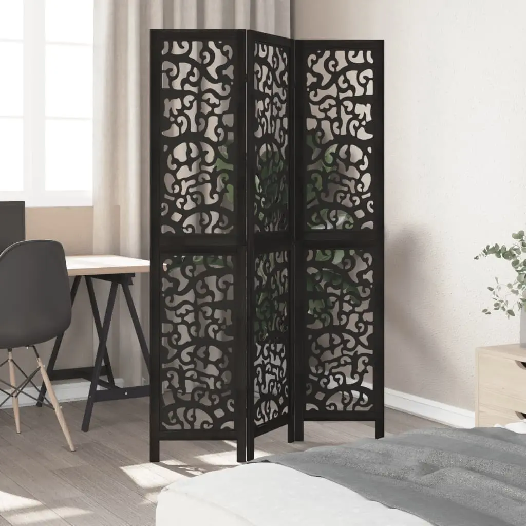 Room Divider Indoor 3 Panel Black Folding Privacy Screen Partition