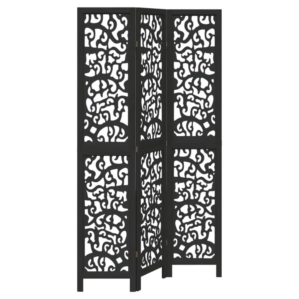 Black 3-Panel Room Divider Screen