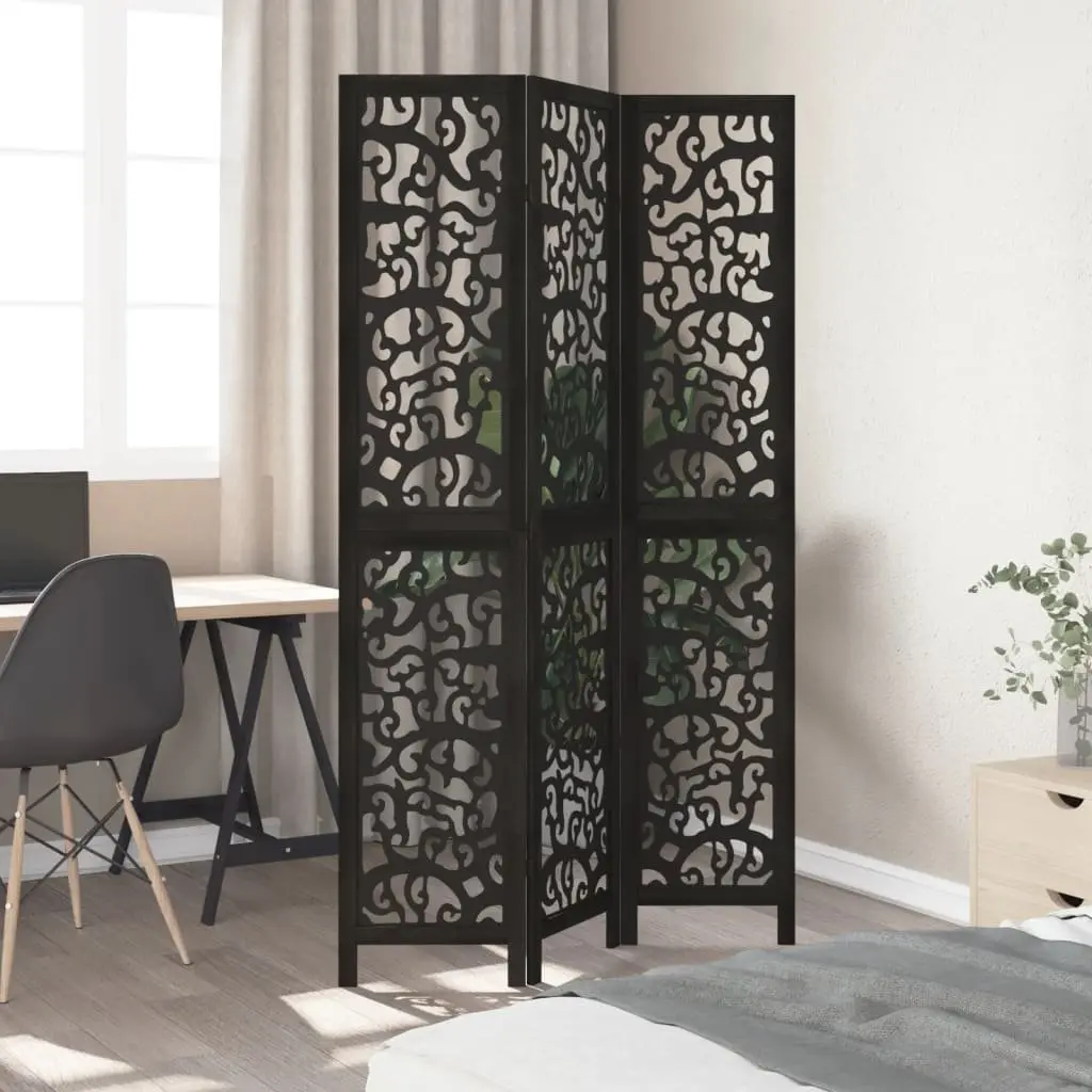 Black 3-Panel Room Divider Screen