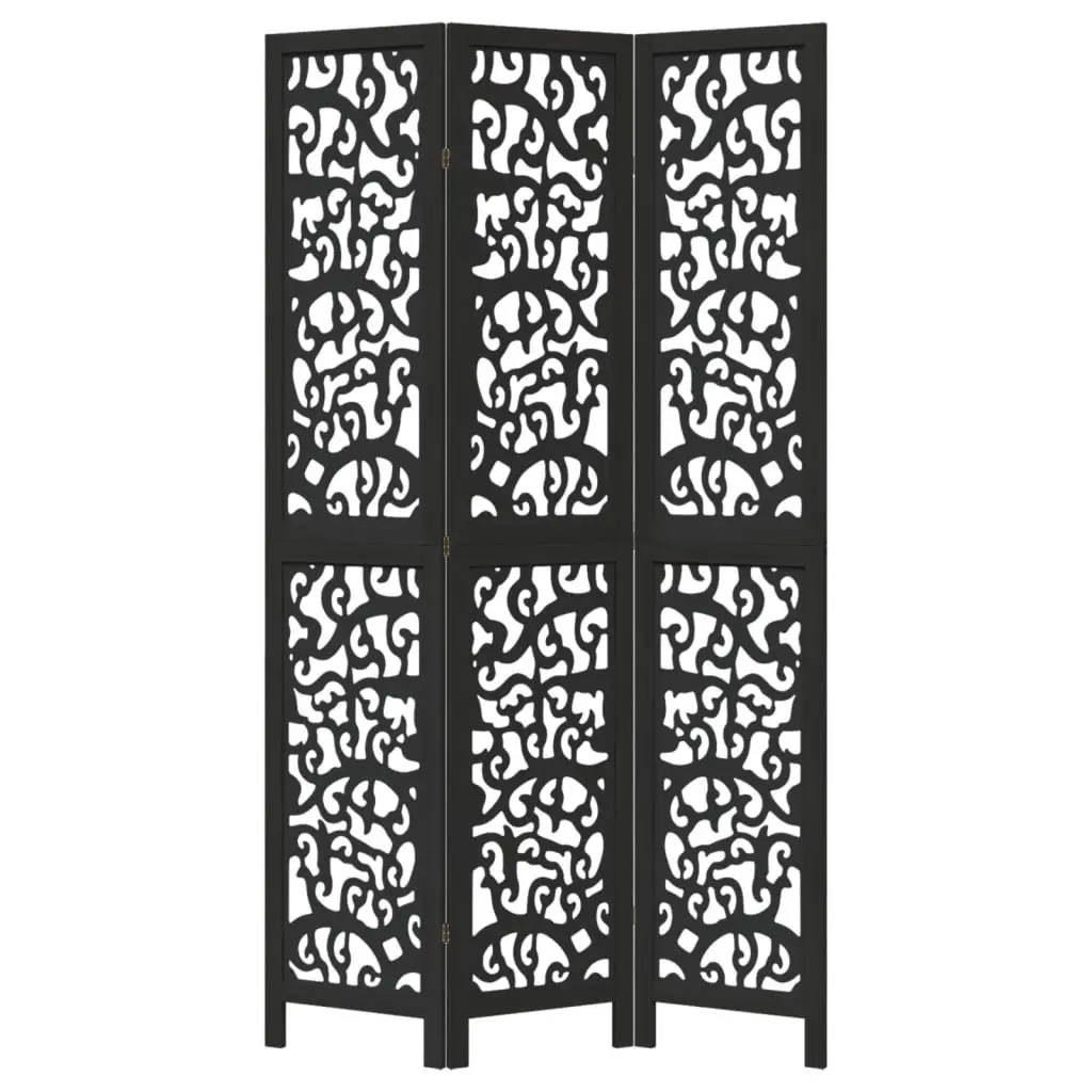 Black 3-Panel Room Divider Screen