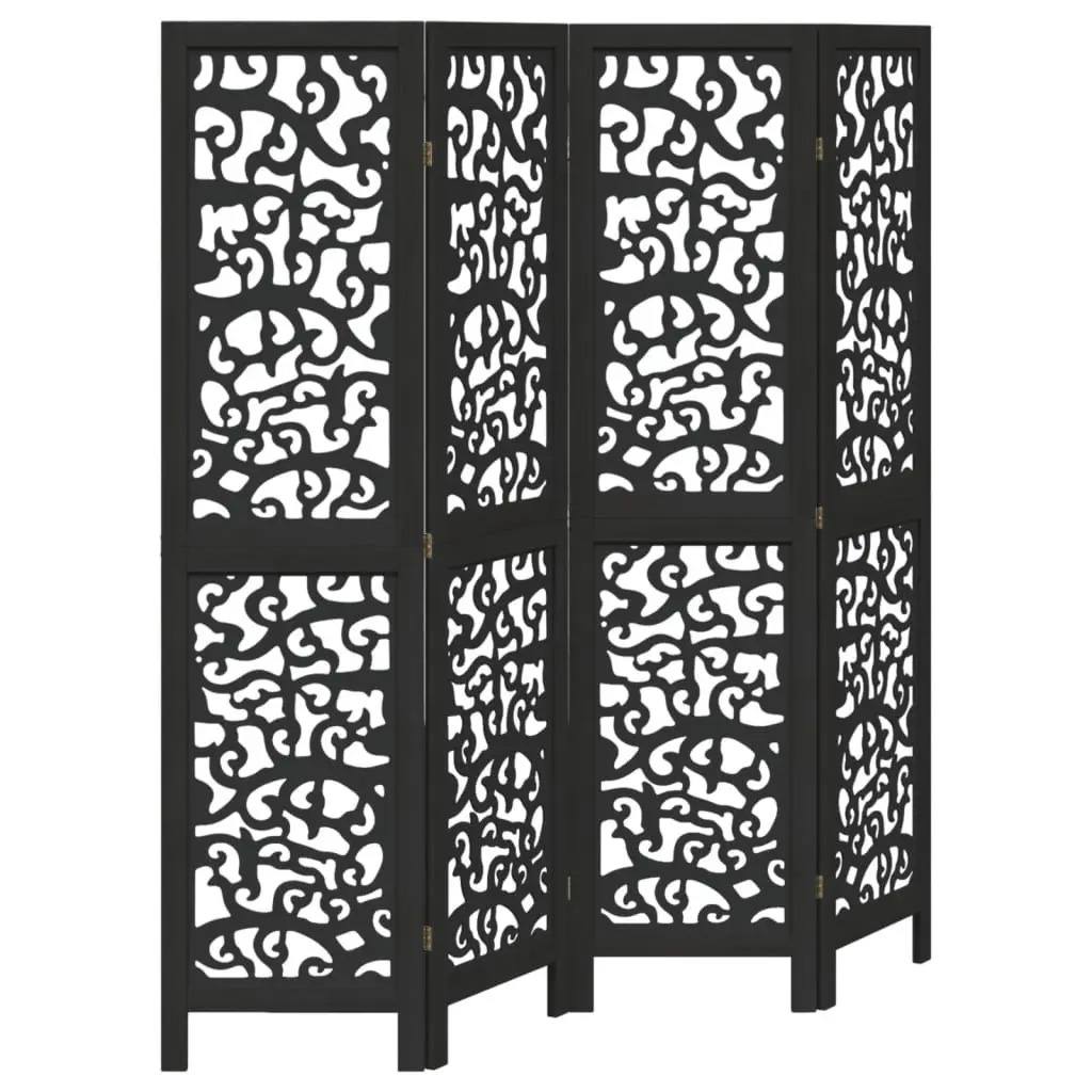 Room Divider Indoor 4 Panels Black Folding Privacy Screen Partition