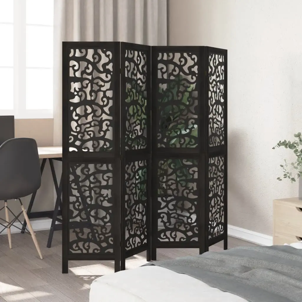 Room Divider Indoor 4 Panels Black Folding Privacy Screen Partition