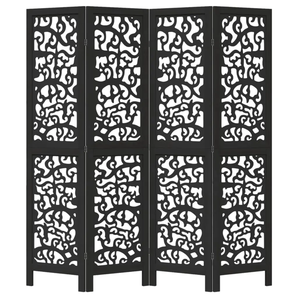 Room Divider Indoor 4 Panels Black Folding Privacy Screen Partition