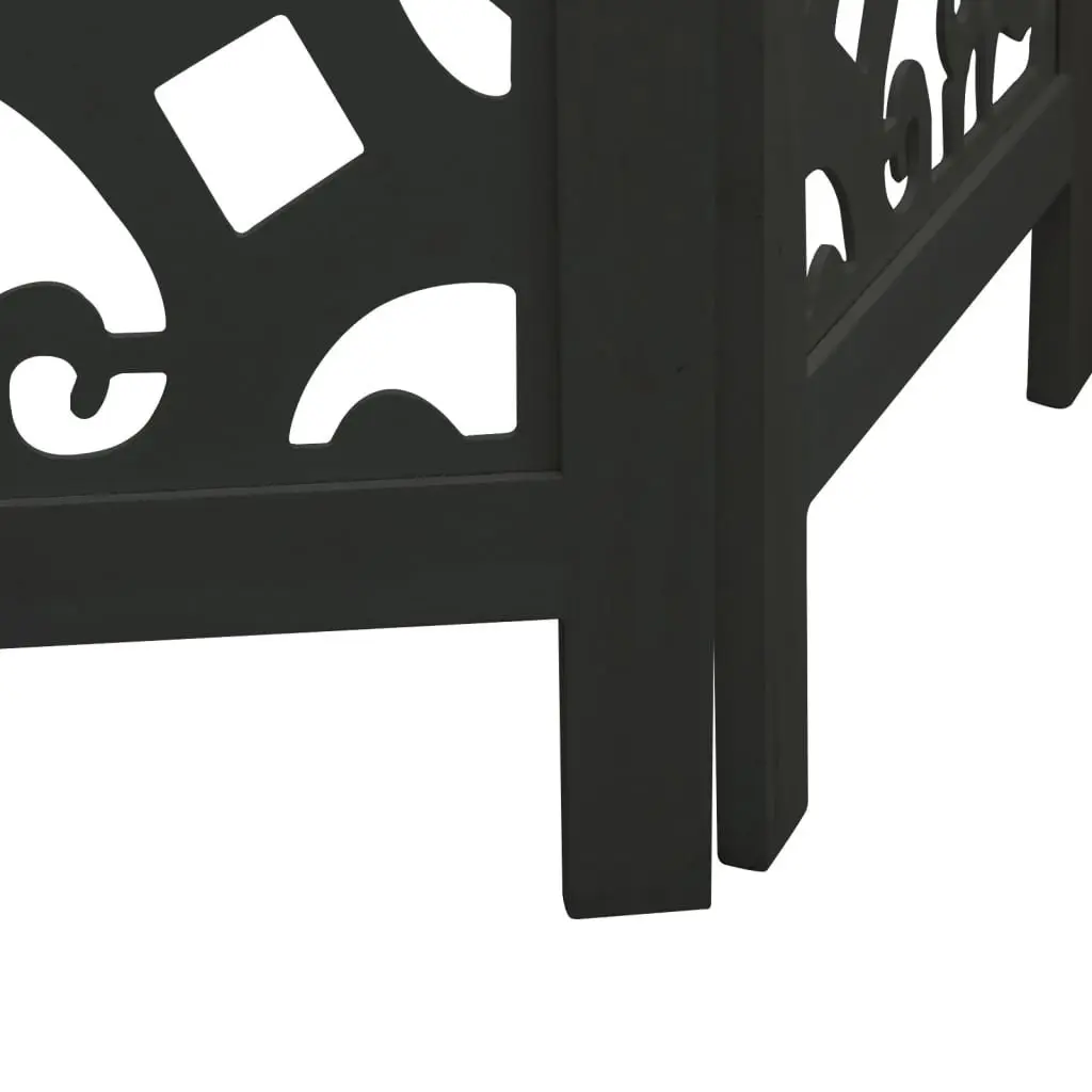 Room Divider 5 Panel Folding Privacy Screen Indoor Partition Black Wood