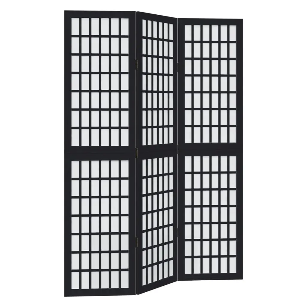 3-Panel Folding Black Room Divider