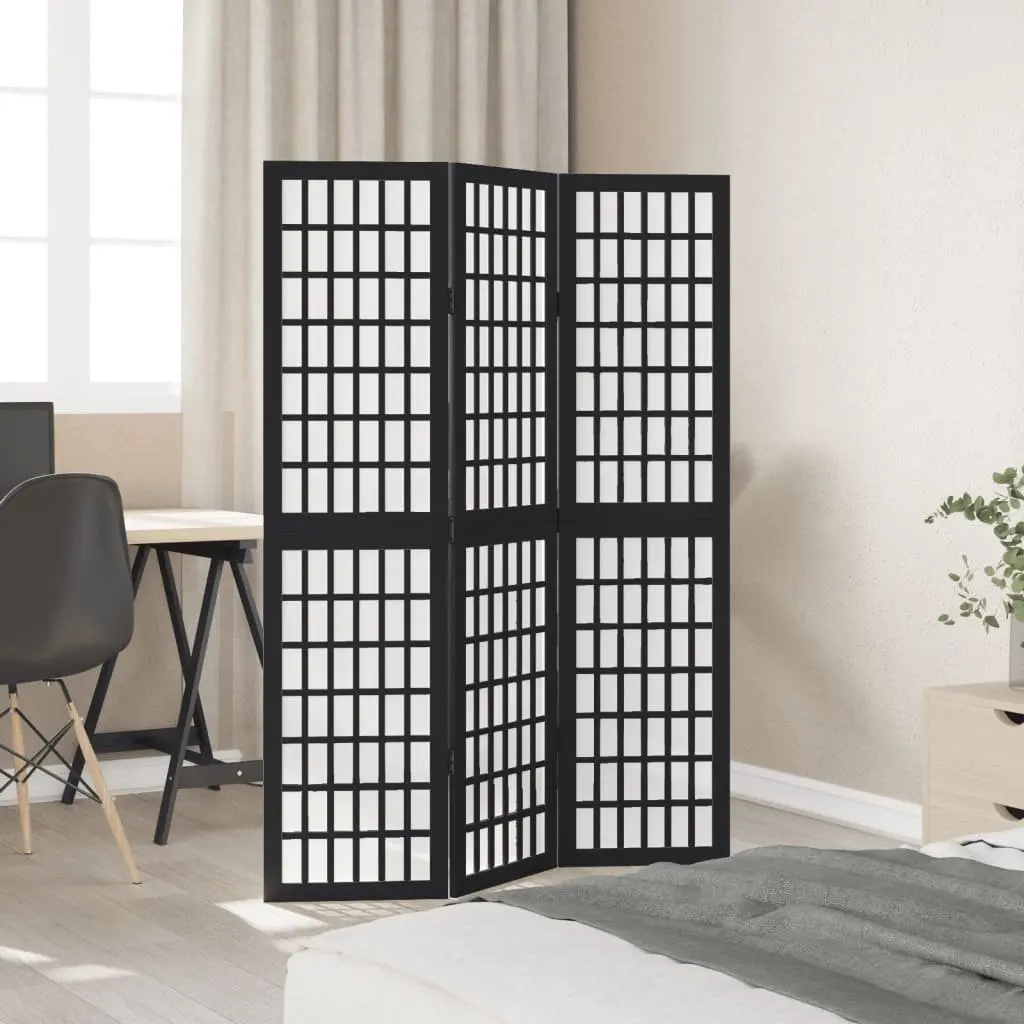 3-Panel Folding Black Room Divider