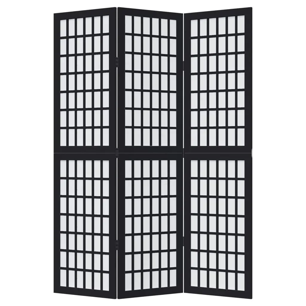 3-Panel Folding Black Room Divider