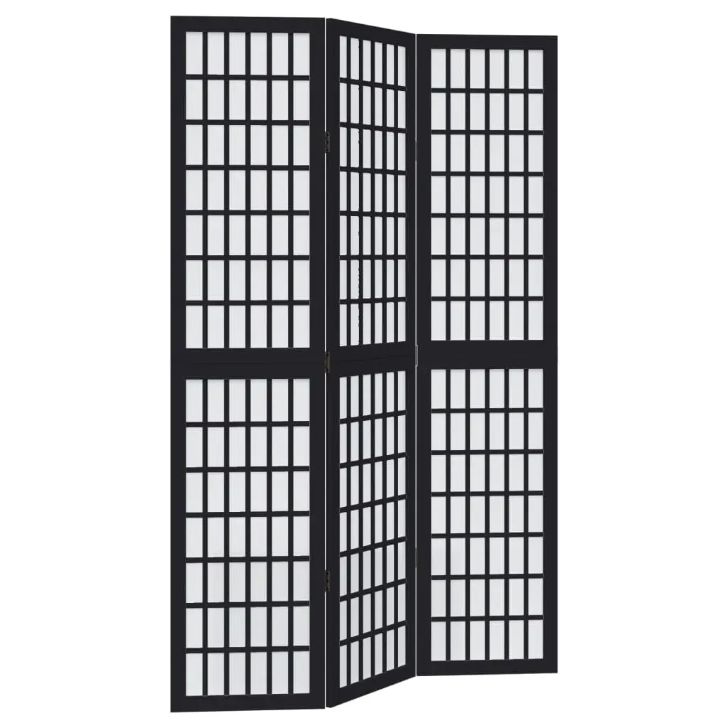 Black 3-Panel Folding Room Divider