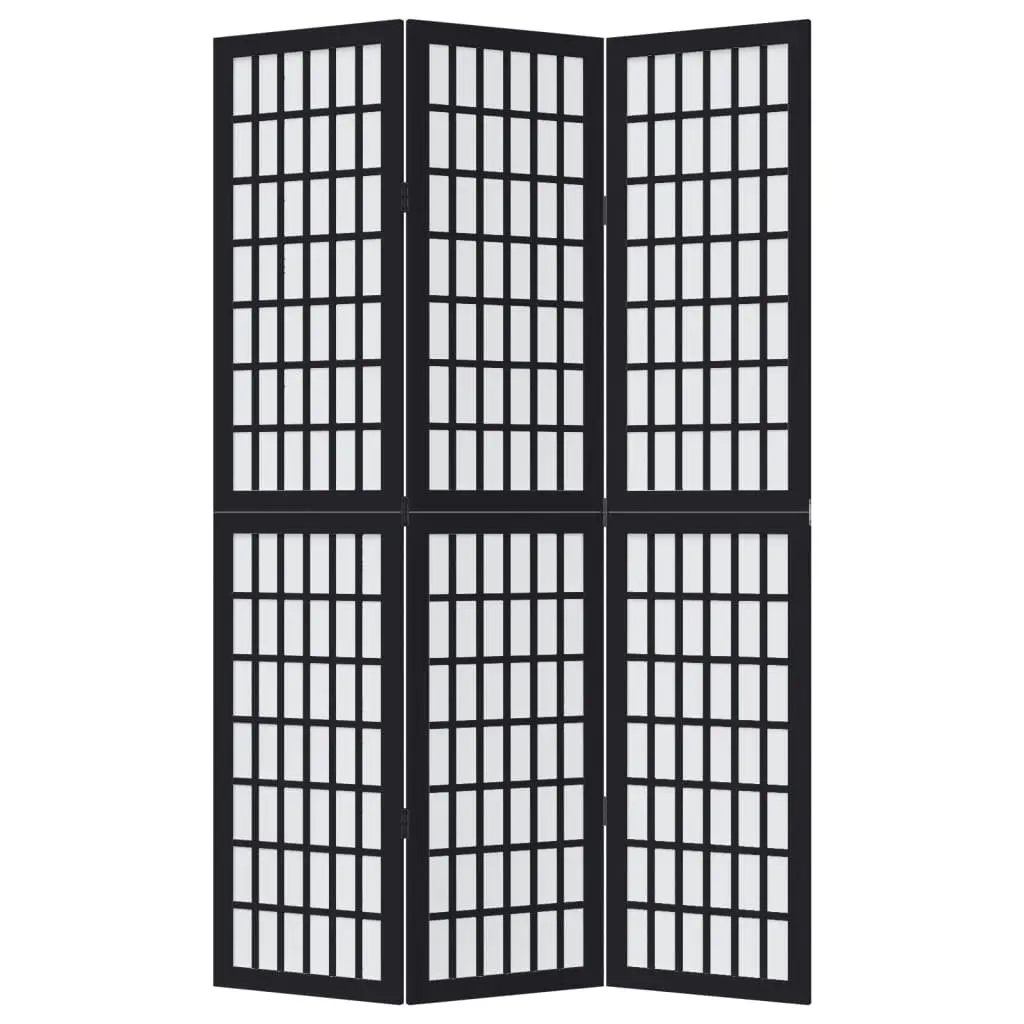 Black 3-Panel Folding Room Divider